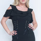 Black lace-up dress