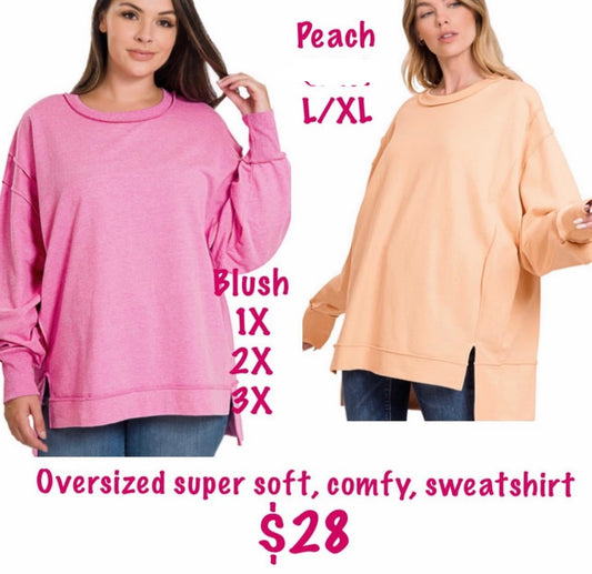 Raw seam oversize sweatshirt