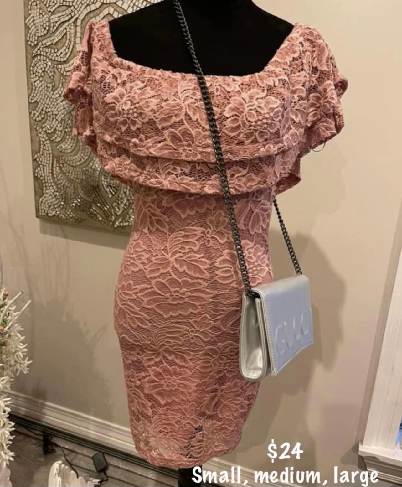 Pink lace dress