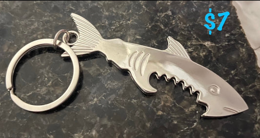 Shark key chain and bottle opener